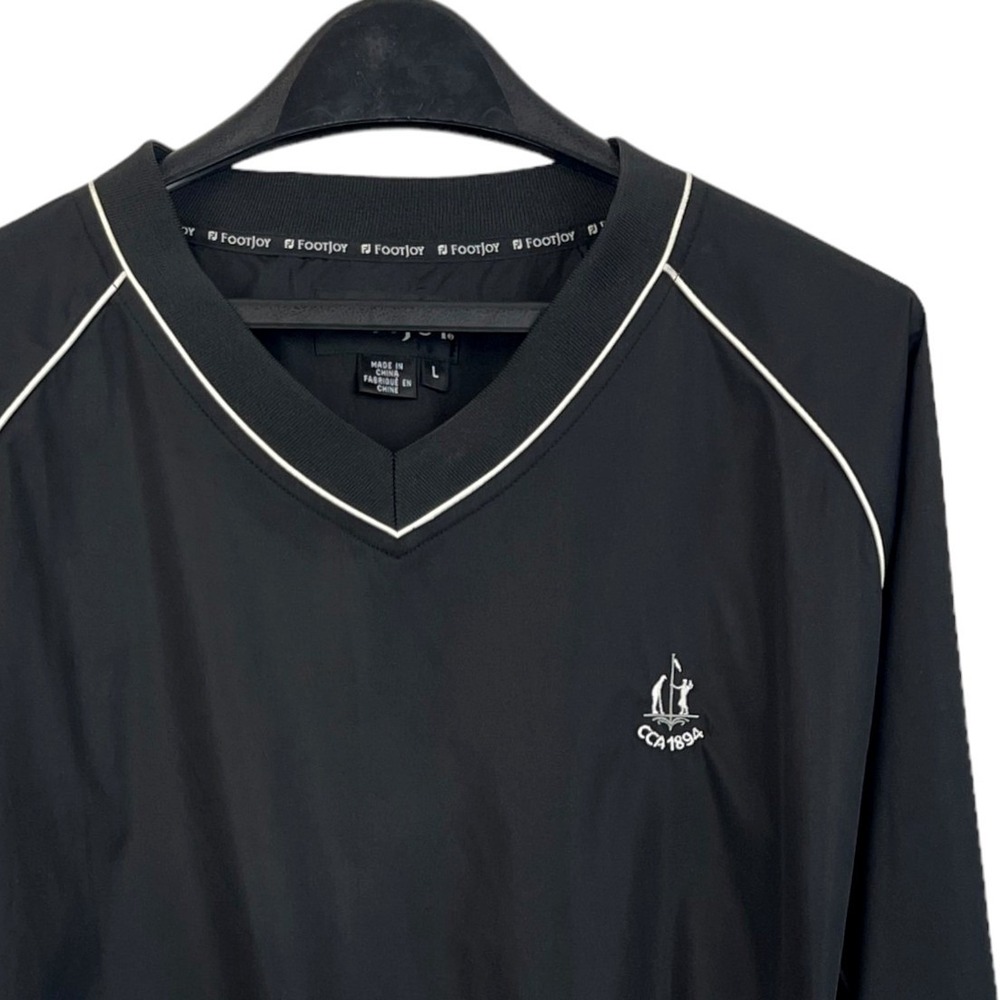 FootJoy x Country Club of Asheville Mens L Black V-Neck Golf Windshirt Pullover